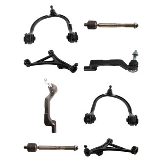 TRQ® - Front Lower and Upper Control Arm with Ball Joint and Tie Rod End Kit