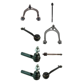 TRQ® - Front Lower and Upper Control Arm with Ball Joint and Tie Rod End Kit