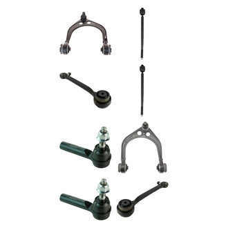 TRQ® - Front Lower and Upper Control Arm with Ball Joint and Tie Rod End Kit