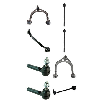 TRQ® - Front Lower and Upper Control Arm with Ball Joint and Tie Rod End Kit