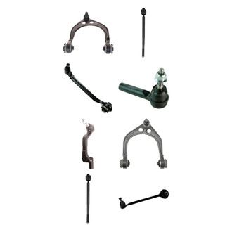 TRQ® - Front Lower and Upper Control Arm with Ball Joint and Tie Rod End Kit
