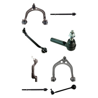 TRQ® - Front Lower and Upper Control Arm with Ball Joint and Tie Rod End Kit