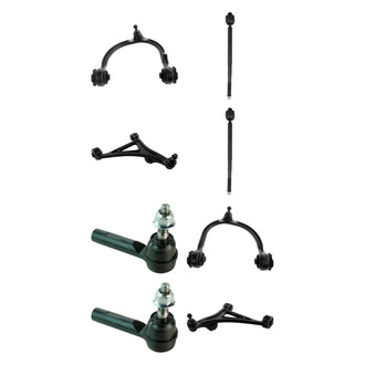 TRQ® - Front Lower and Upper Control Arm with Ball Joint and Tie Rod End Kit