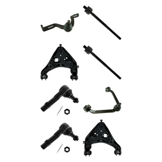 TRQ® - Front Lower and Upper Control Arm with Ball Joint and Tie Rod End Kit