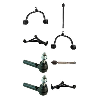 TRQ® - Front Lower and Upper Control Arm with Ball Joint and Tie Rod End Kit