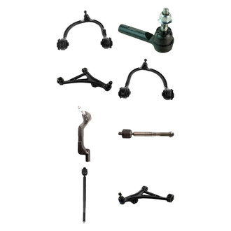 TRQ® - Front Lower and Upper Control Arm with Ball Joint and Tie Rod End Kit