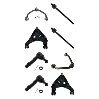 TRQ® - Front Lower and Upper Control Arm with Ball Joint and Tie Rod End Kit