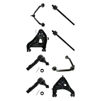 TRQ® - Front Lower and Upper Control Arm with Ball Joint and Tie Rod End Kit
