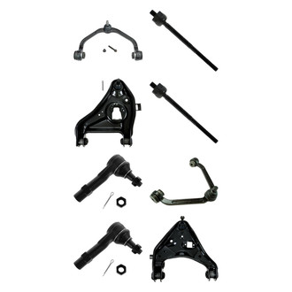TRQ® - Front Lower and Upper Control Arm with Ball Joint and Tie Rod End Kit