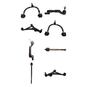 TRQ® - Front Lower and Upper Control Arm with Ball Joint and Tie Rod End Kit