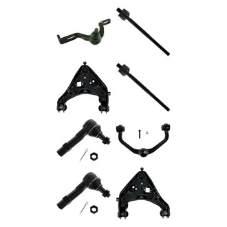 TRQ® - Front Lower and Upper Control Arm with Ball Joint and Tie Rod End Kit