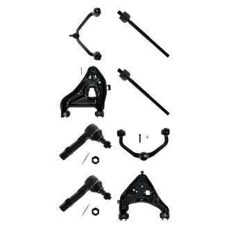 TRQ® - Front Lower and Upper Control Arm with Ball Joint and Tie Rod End Kit