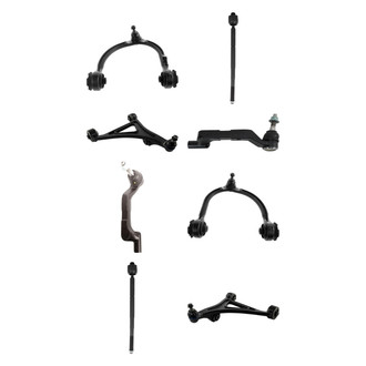 TRQ® - Front Lower and Upper Control Arm with Ball Joint and Tie Rod End Kit