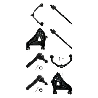 TRQ® - Front Lower and Upper Control Arm with Ball Joint and Tie Rod End Kit