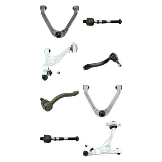 TRQ® - Front Lower and Upper Control Arm with Ball Joint and Tie Rod End Kit