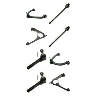 TRQ® - Front Lower and Upper Control Arm with Ball Joint and Tie Rod End Kit