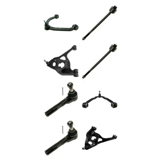 TRQ® - Front Lower and Upper Control Arm with Ball Joint and Tie Rod End Kit