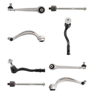 TRQ® - Front Lower and Upper Control Arm with Ball Joint and Tie Rod End Kit
