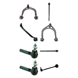 TRQ® - Front Lower and Upper Control Arm with Ball Joint and Tie Rod End Kit