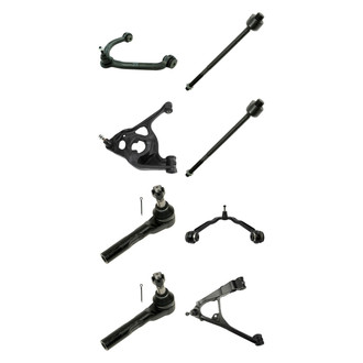 TRQ® - Front Lower and Upper Control Arm with Ball Joint and Tie Rod End Kit