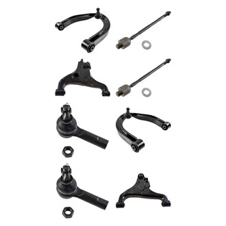 TRQ® - Front Lower and Upper Control Arm with Ball Joint and Tie Rod End Kit