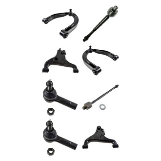 TRQ® - Front Lower and Upper Control Arm with Ball Joint and Tie Rod End Kit