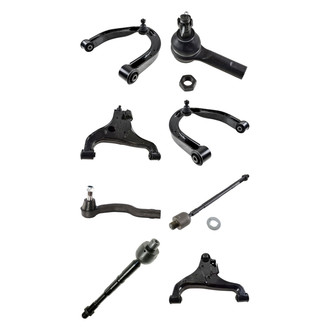 TRQ® - Front Lower and Upper Control Arm with Ball Joint and Tie Rod End Kit