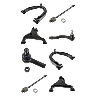 TRQ® - Front Lower and Upper Control Arm with Ball Joint and Tie Rod End Kit
