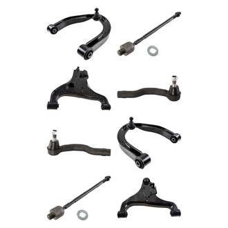 TRQ® - Front Lower and Upper Control Arm with Ball Joint and Tie Rod End Kit