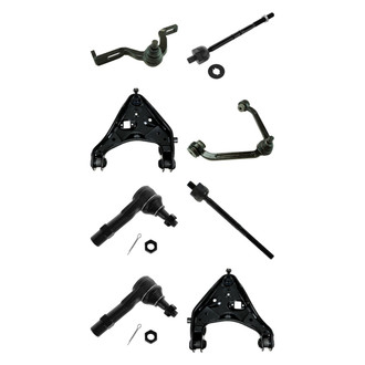 TRQ® - Front Lower and Upper Control Arm with Ball Joint and Tie Rod End Kit