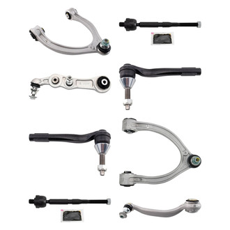 TRQ® - Front Lower and Upper Control Arm with Ball Joint and Tie Rod End Kit