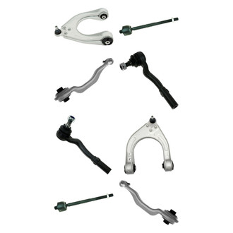 TRQ® - Front Lower and Upper Control Arm with Ball Joint and Tie Rod End Kit