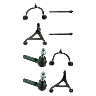 TRQ® - Front Lower and Upper Control Arm with Ball Joint and Tie Rod End Kit