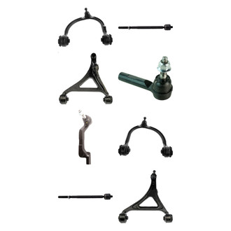 TRQ® - Front Lower and Upper Control Arm with Ball Joint and Tie Rod End Kit
