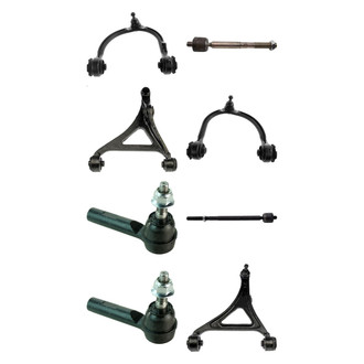 TRQ® - Front Lower and Upper Control Arm with Ball Joint and Tie Rod End Kit