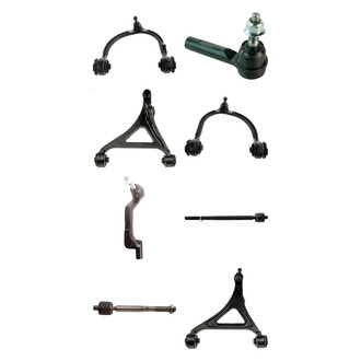 TRQ® - Front Lower and Upper Control Arm with Ball Joint and Tie Rod End Kit