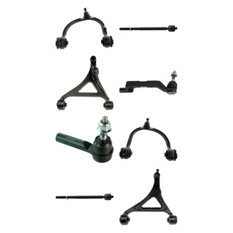 TRQ® - Front Lower and Upper Control Arm with Ball Joint and Tie Rod End Kit