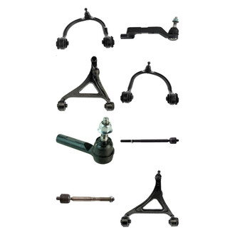 TRQ® - Front Lower and Upper Control Arm with Ball Joint and Tie Rod End Kit