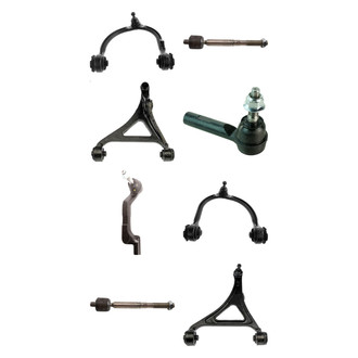 TRQ® - Front Lower and Upper Control Arm with Ball Joint and Tie Rod End Kit