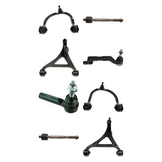 TRQ® - Front Lower and Upper Control Arm with Ball Joint and Tie Rod End Kit
