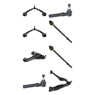 TRQ® - Front Lower and Upper Control Arm with Ball Joint and Tie Rod End Kit