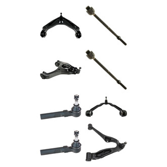 TRQ® - Front Lower and Upper Control Arm with Ball Joint and Tie Rod End Kit