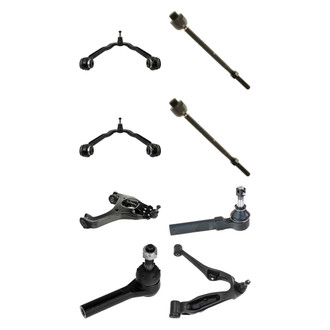 TRQ® - Front Lower and Upper Control Arm with Ball Joint and Tie Rod End Kit