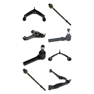 TRQ® - Front Lower and Upper Control Arm with Ball Joint and Tie Rod End Kit