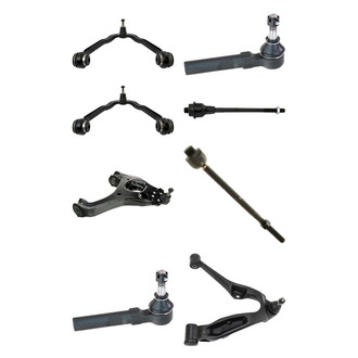 TRQ® - Front Lower and Upper Control Arm with Ball Joint and Tie Rod End Kit