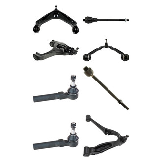TRQ® - Front Lower and Upper Control Arm with Ball Joint and Tie Rod End Kit