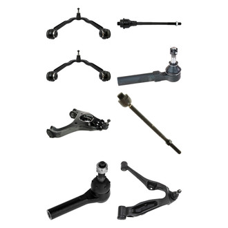 TRQ® - Front Lower and Upper Control Arm with Ball Joint and Tie Rod End Kit