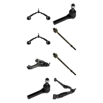 TRQ® - Front Lower and Upper Control Arm with Ball Joint and Tie Rod End Kit