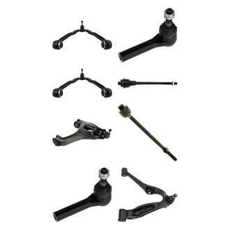TRQ® - Front Lower and Upper Control Arm with Ball Joint and Tie Rod End Kit