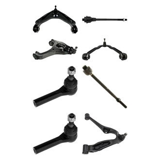 TRQ® - Front Lower and Upper Control Arm with Ball Joint and Tie Rod End Kit